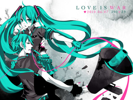 vocaloid - vocaloid, anime, mikuo, miku, green