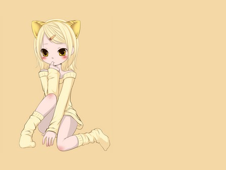 vocaloid - cute, rin, neko mimi, vocaloid, yellow, anime