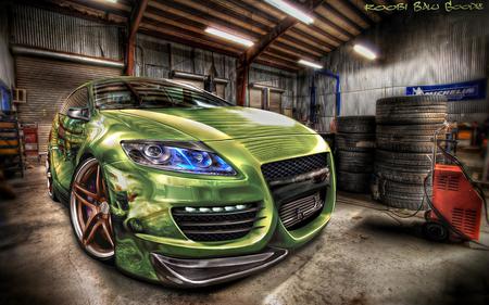 Honda CRZ - green, digtal art, honda crz, car