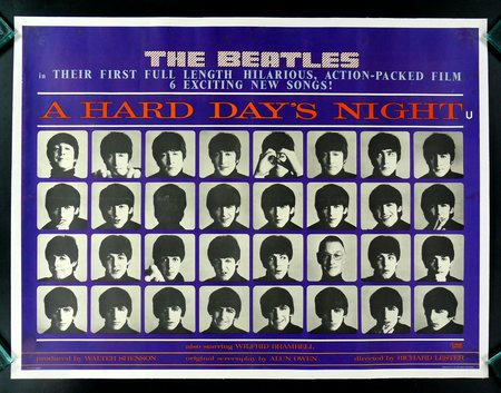 Hard Days Night - movie, beatles, music, classic, poster