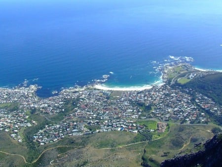 Birds Eye View of Cape Town - lake, costal, capetown, river, water