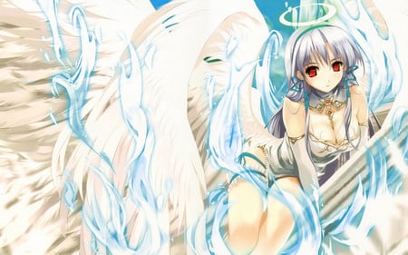 Fantasy Dreams - anime, white, wing, girl, angel, sexy