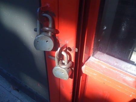 Locks - gate, door, padlocks, locks, orange, safe, colors