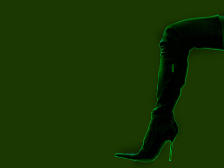 Dominating You - boot, cool, glowing, dark, dominate, green, simple