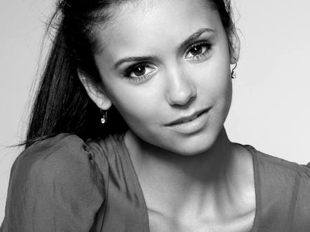 Nina Dobrev - nina dobrev, actresses, people, black and white, celebrity