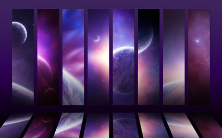 PURPLE COSMOS - purple, planets, space, cosmos