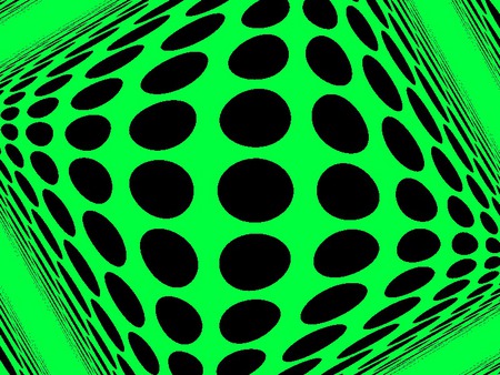 Net - black dots, illusion, cool, bulge, black, green, dots, texture, net