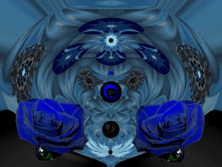 Black and Blue - fractal, eye candy, abstract