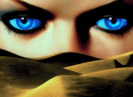 Sands over the dunes - sand, bright, dunes, blue, eyes