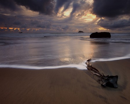 Nature-Beach - clouds, water, nature, beach