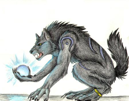 Werewolf with Sapphire - werwolf, werewolf, graphics, sapphire, lykanthrop