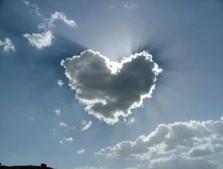 Love Heart in a Big Cloud - love, sky, heart, valentine, i love you, its so cool, valentines, cloud, red, mothers day, clouds, valentines day, birthday