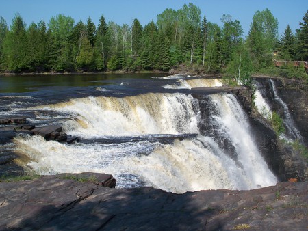 Kakabeka Falls,Ontario,Canada - nature, trees, beautiful, water, waterfalls