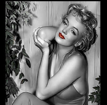 Marilyn-Monroe - marilyn monroe, woman, hot, girl, bw, portrait