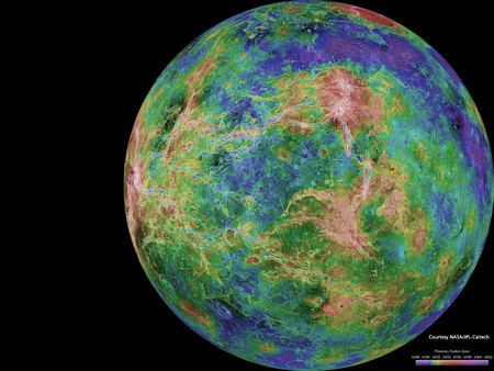 Hemispheric view of Venus - venus, planet, space, hemispheric view