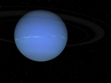 Blue Neptune - solar system, planet, ring, neptune