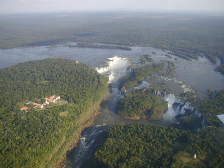 Iguazu Falls aerial panorama - nature, waterfall, panoramic, beautiful