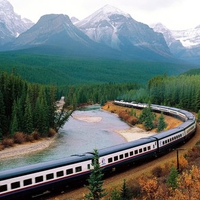 train on a mountain