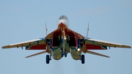 MiG-29 Fulcrum Landing - front, landing, mig, fulcrum, vitazi, 29, russkije