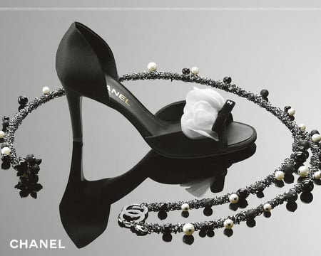 chanel - style, accessories, necklace, fashion, elegatno, black, white, france, chanel, shoes