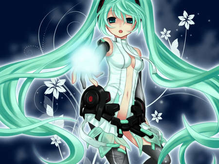 Hatsune Miku - append, cute, flowers, sexy, vocaloids, shiny, anime, hatsune miku