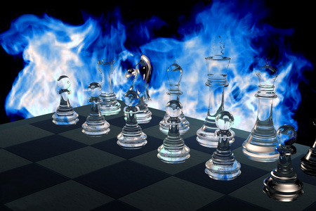 glass chess board - chess, board games