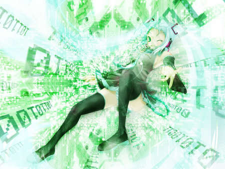 vocaloid miku - anime, miku, girl, vocaloind