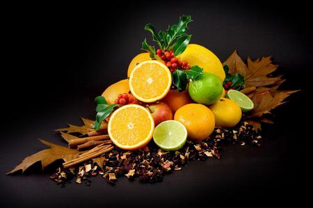 Fruit - berries, abstract, fruit, lime, orange, apple, lemon