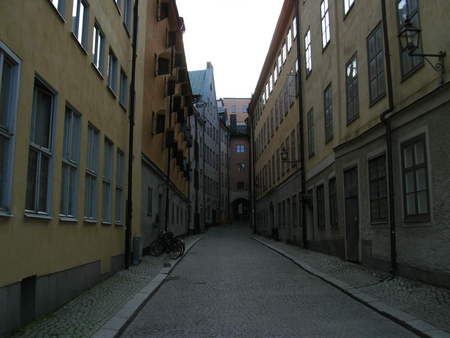 Empty street 1 - street, stockholm, houses