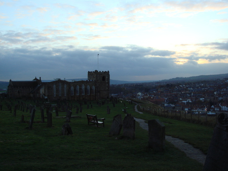 St Mary's Church, Whitby - dracula, gravestones, yorkshire, whitby, saint marys, churchyard, england