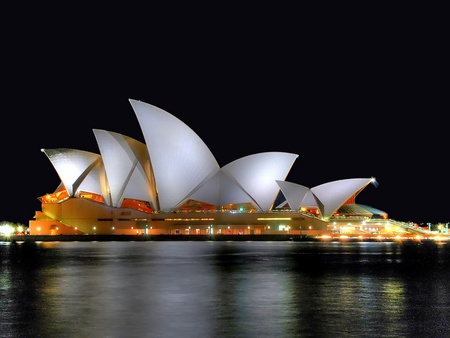 Sydney Opera - night, beautiful, sydney opera, view