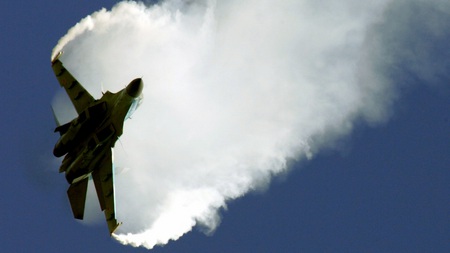 Su-30 Flanker - aircraft, 30, flanker, jet, russia, smoke, su