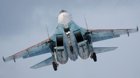 Su-27 Flanker Landing - russia, aircraft, landing, jet, flanker, su, 27