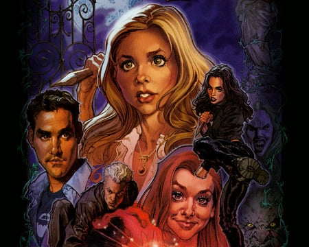 Buffy the Vampire Slayer - buffy, stake, vampire slayer, friends, chaos