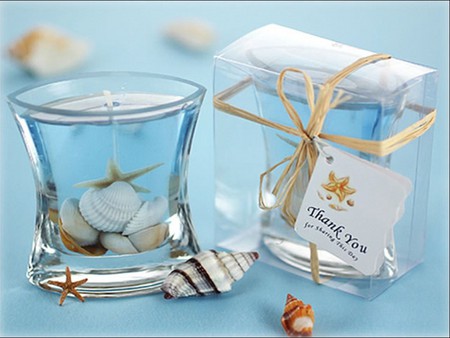 seashell candles - seashells, gift, blue, candles, shells, wonderful, sea, decoration