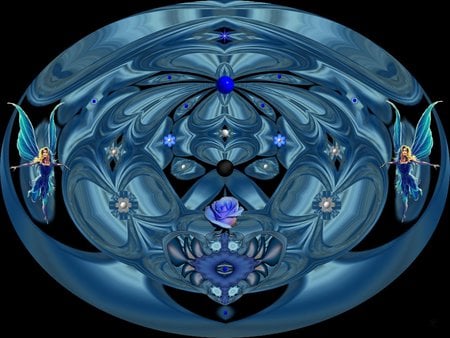 Blue Fairys Garden - fractal, eye candy, abstract