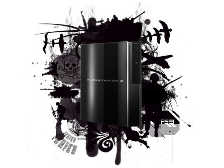 PS3 wallpapar - black, ps3, white