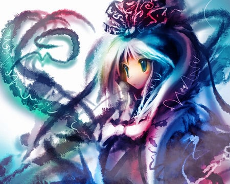 Touhou_character - abstract, anime, touhou, blue