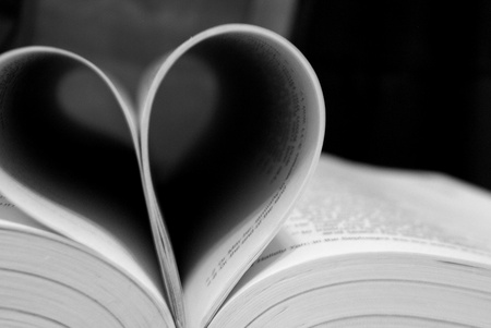 Love Story - fun, heart, noncolor, photography, reading, book, blackandwhite, love