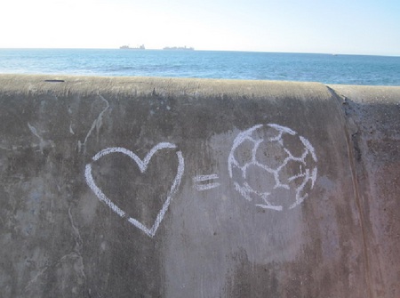 Soccer Fever - beach, heart, cliff, fever, chalk, soccer, world, cup