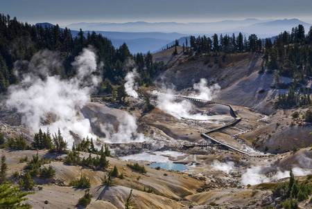 Lassen Volcanic National Park - steam, mountains, nature, volcano