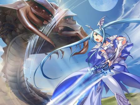 Anime - battle, anime, girl, sword, yumina