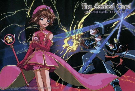 Kinomoto Sakura and Li Shaoran - The Sealed Card - kinomoto sakura, li, wand, star wand, star, the sealed card, lovers, sakura, shaoran, card captor sakura, sword, li shaoran, kinomoto