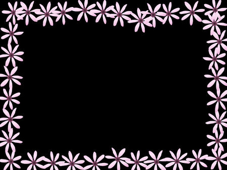 flowered pink frame - flowers, night, framed, pink, dark