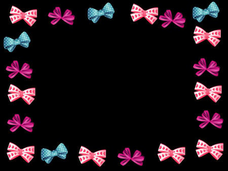 bows of color - bows, colorful, blue, pink