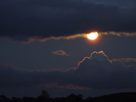 moon in nigth - moon, nature, sky, space