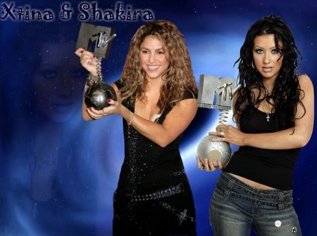 Xtina w Shakira - xtina w shakira, picture, singers, beautiful