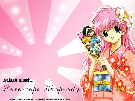 galaxy angel paper fan - paper fan, galaxy angel, anime, pink