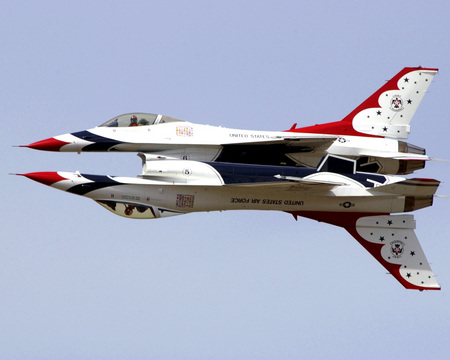 Thunderbirds - usa, aircraft, thunderbird, formation, demonstration, air force