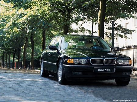 BMW 750i - tyres, tree, road, bmw